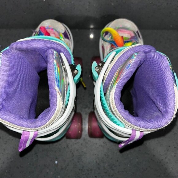 Power Superb Girls Adjustable Roller Skates Size Small (31-34) Rainbow - Picture 6 of 7